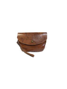 Patricia Nash Leather Phone Wallet Geo Brown Leather Wrist Clutch